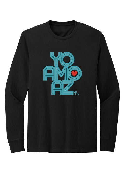 Yo Amo AZ Men's Long Sleeve (Black, Blue Clay Logo)