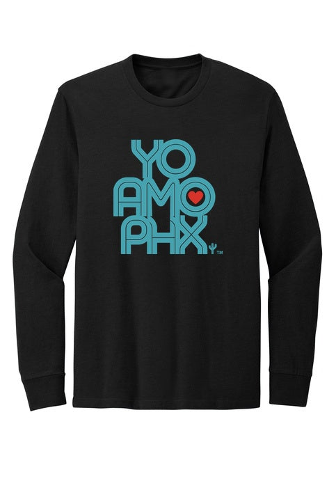 Yo Amo PHX Men's Long Sleeve (Black, Blue Clay Logo)