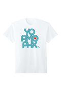 Yo Amo PHX heavyweight t-shirt in White, front view with logo
